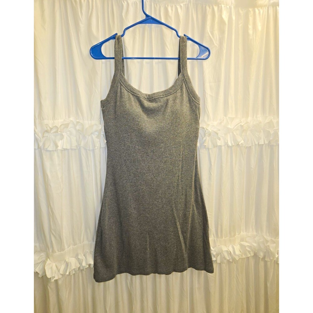 Abercrombie & Fitch Gray Knit Tank Dress Size M Casual Built In Bra Lounge